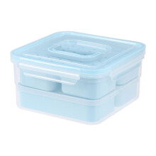 Ensemble de 6 boîtes de conservation alimentaire avec couvercles étanches à fermeture facile et boîte à lunch en plastique pour la cuisine (bleu)