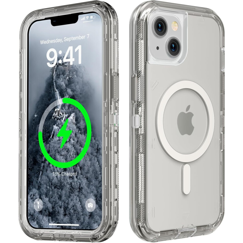 Transparent Magsafe Compatible Iphone 15 Case, Triple Layer Shockproof & Drop-Proof Phone Case, 6.1 Inch 9423501315397