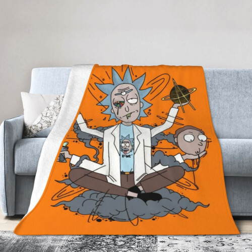 Κουβέρτα ξενοδοχείου Rick And Morty, κουβέρτα Anime για κρεβάτι, κουβέρτα καναπέ,