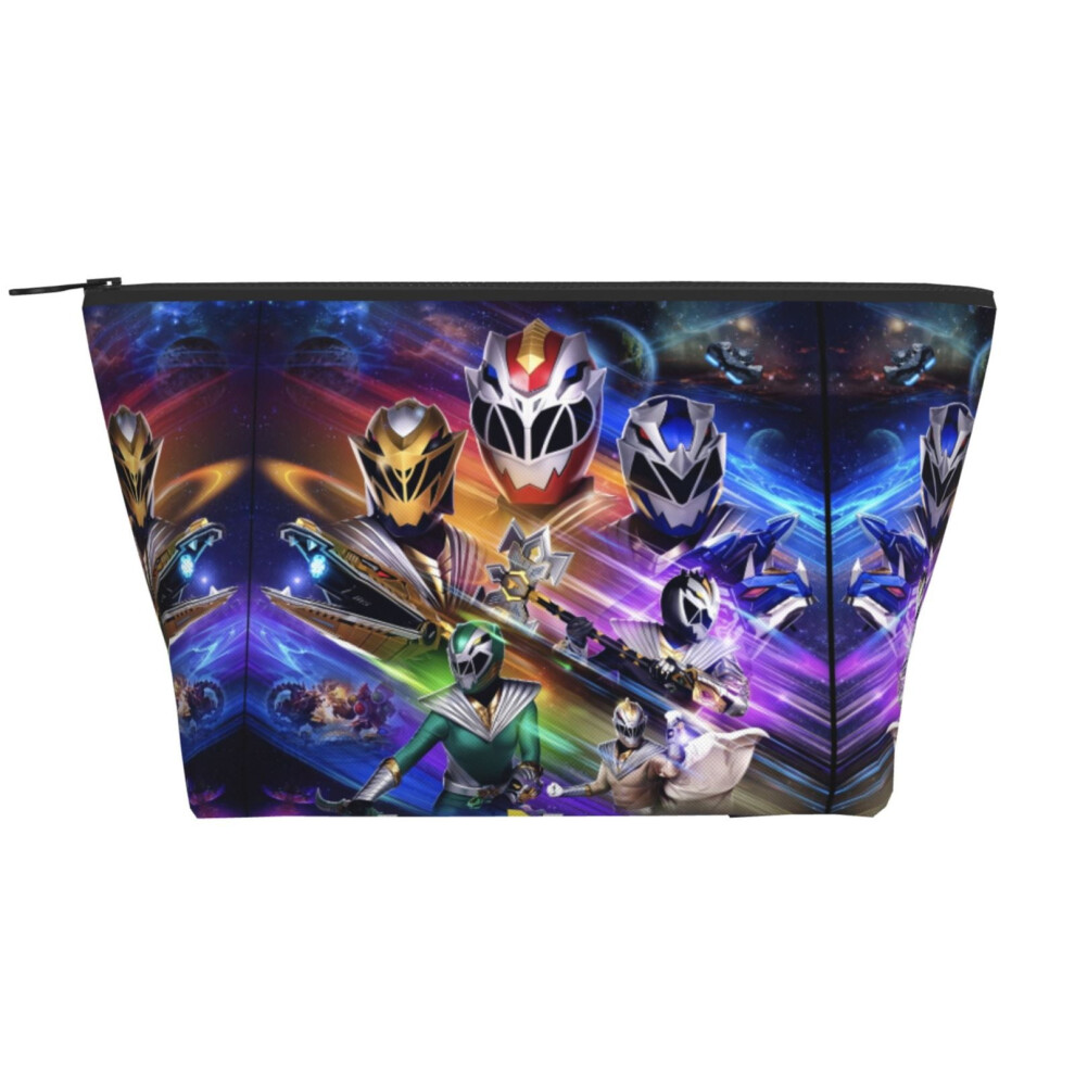 Black Power Rangers Trapezoid Makeup Bag Women Travel Shopping Clutch Portable Cosmetic Daily Storage Bagï¼