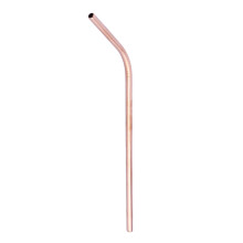 Canudo de aço inoxidável reutilizável, curvado, 215 x 6 mm, para copos térmicos (dourado rosa).