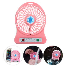 maxiaoxia Mini Desk Fan with LED Light, 3 Speed Rechargeable Fan, Portable USB Fan, for Home, Office, Bedroom, Outdoor Camping, Travel