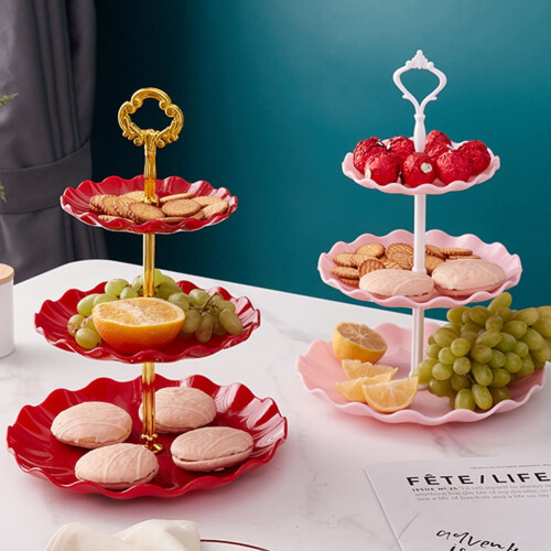 3-επίπεδη βάση για cupcakes, βάσεις για φρούτα, επιδόρπια, σνακ, καραμέλες, μπουφέδες, 1