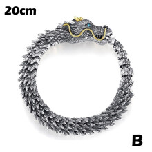 Vintage heren zilveren draak Viking armband, gelukscadeau voor mannen, armband, sieraad A6C9