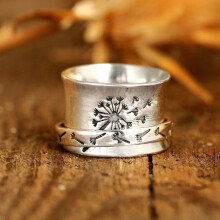 Xinyolin Paardenbloem Spinner Vintage Damesring - Modieus accessoire voor bruiloften en feestjes