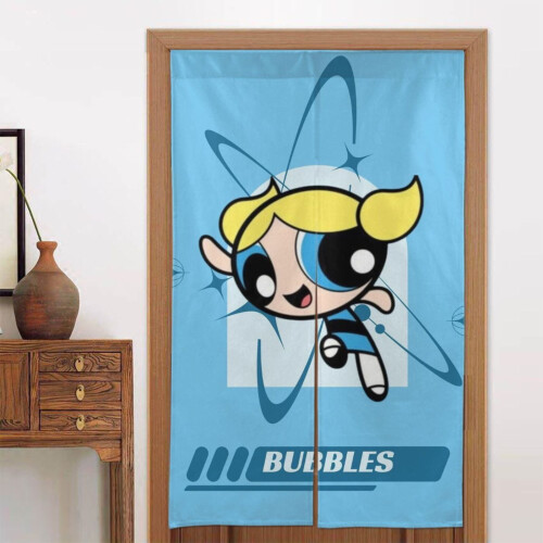 Κουρτίνα πόρτας Powerpuff Girls, δύο τεμαχίων, ημι-συσκότισης, 34x56 εκ., διακοσμητική για 1