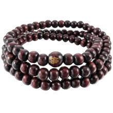 6 mm Holzarmband, tibetisch-buddhistische Sandale, Halskette mit 108 Perlen, buddhistisches Gebetsarmband für Männer und Frauen, Rot