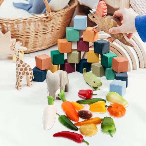 Weiwei17pcs Τεχνητά Λαχανικά Ψεύτικα Λαχανικά Μοντέλο Παιδικά Γνωστικά Παιχνίδια 2