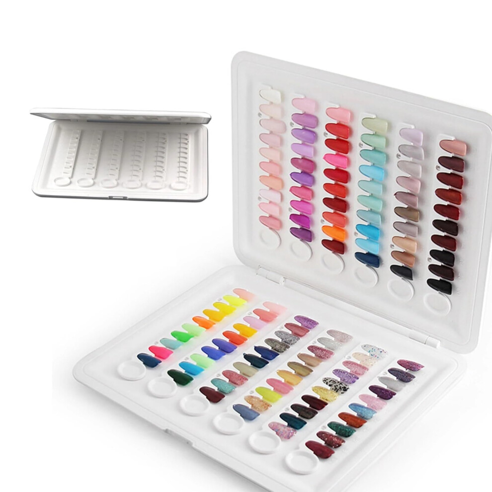 120 Color Nail Display Book with Tips, Professional ABS Nail Polish Swatch Chart for Manicure