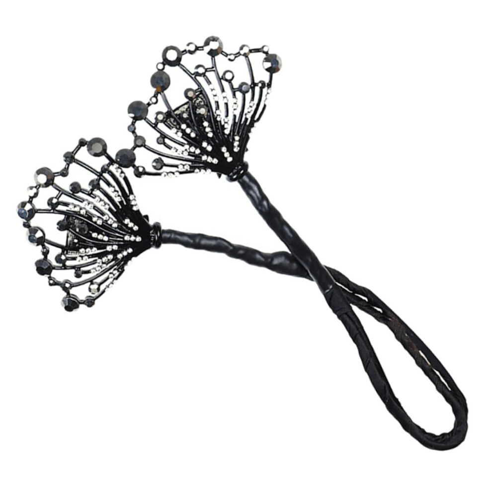 Unisex Rhinestone Hair Bun Maker For Women Girls, Elegant Updo Styling Tool With Secure Hair Hold