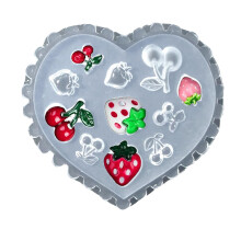 Nail Art Silicone Molds 3D Cherry Strawberry Design Reusable DIY Resin Fruit Decorations