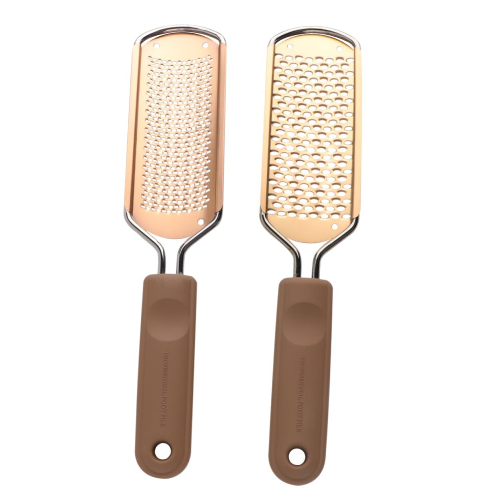 2pcs Stainless Steel Foot File Pedicure Rasp for Dead Skin and Callus Removal Wet and Dry Use