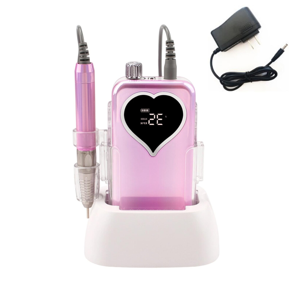 Electric Nail Drill 35000 RPM Brushless Motor Rechargeable Cordless Professional Nail File Kit