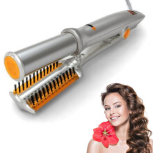2 in 1 Hair Straightener and Curler with Rotating Heated Barrel, Wet and Dry Styling Tool for Women