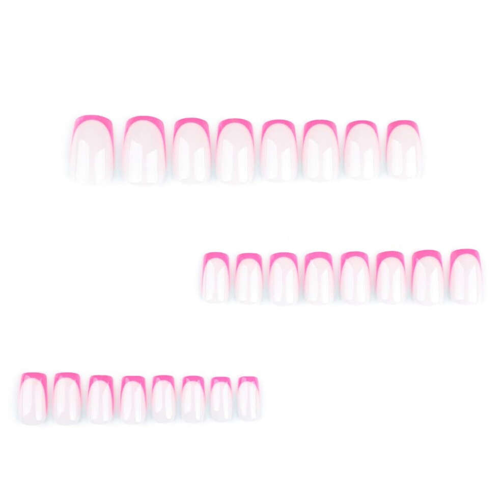 Press On Nails with Glue French Tip Set for Women, Durable Reusable ReadytoWear