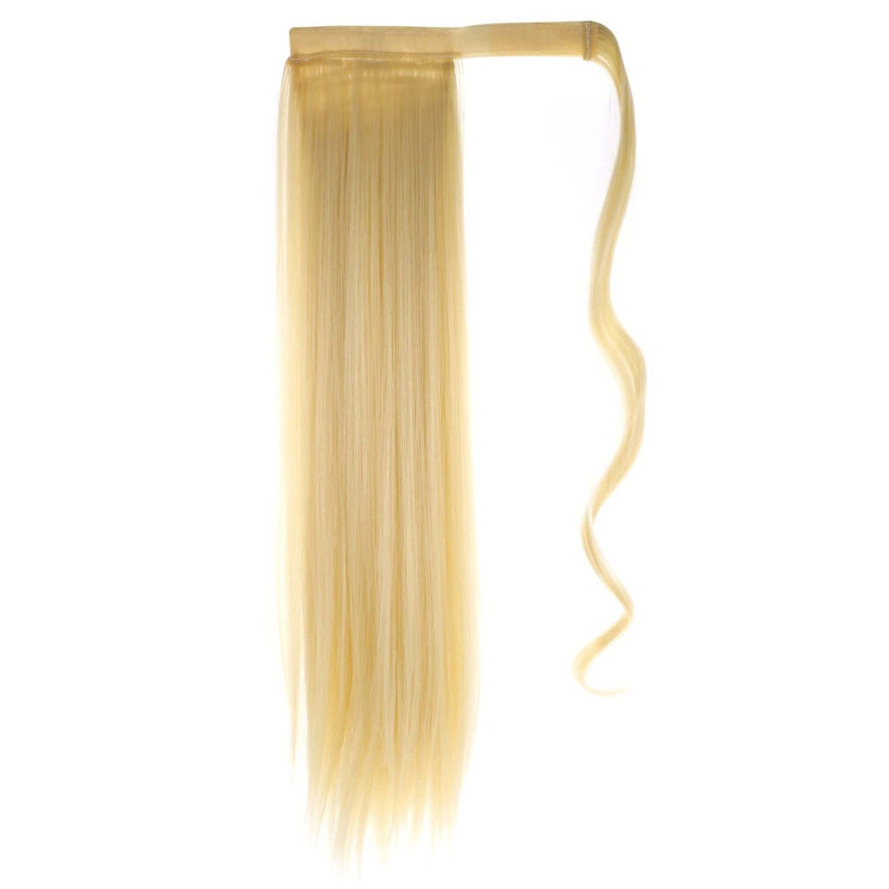 Curly Ponytail Extension Khaki 60cm Synthetic Hairpiece with Easy Clip Attachment and Natural Texture