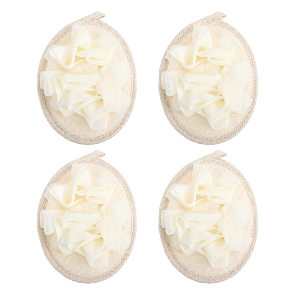 4pcs Exfoliating Bath Loofah for Women, Soft Mesh Shower Pouf Body Scrubber
