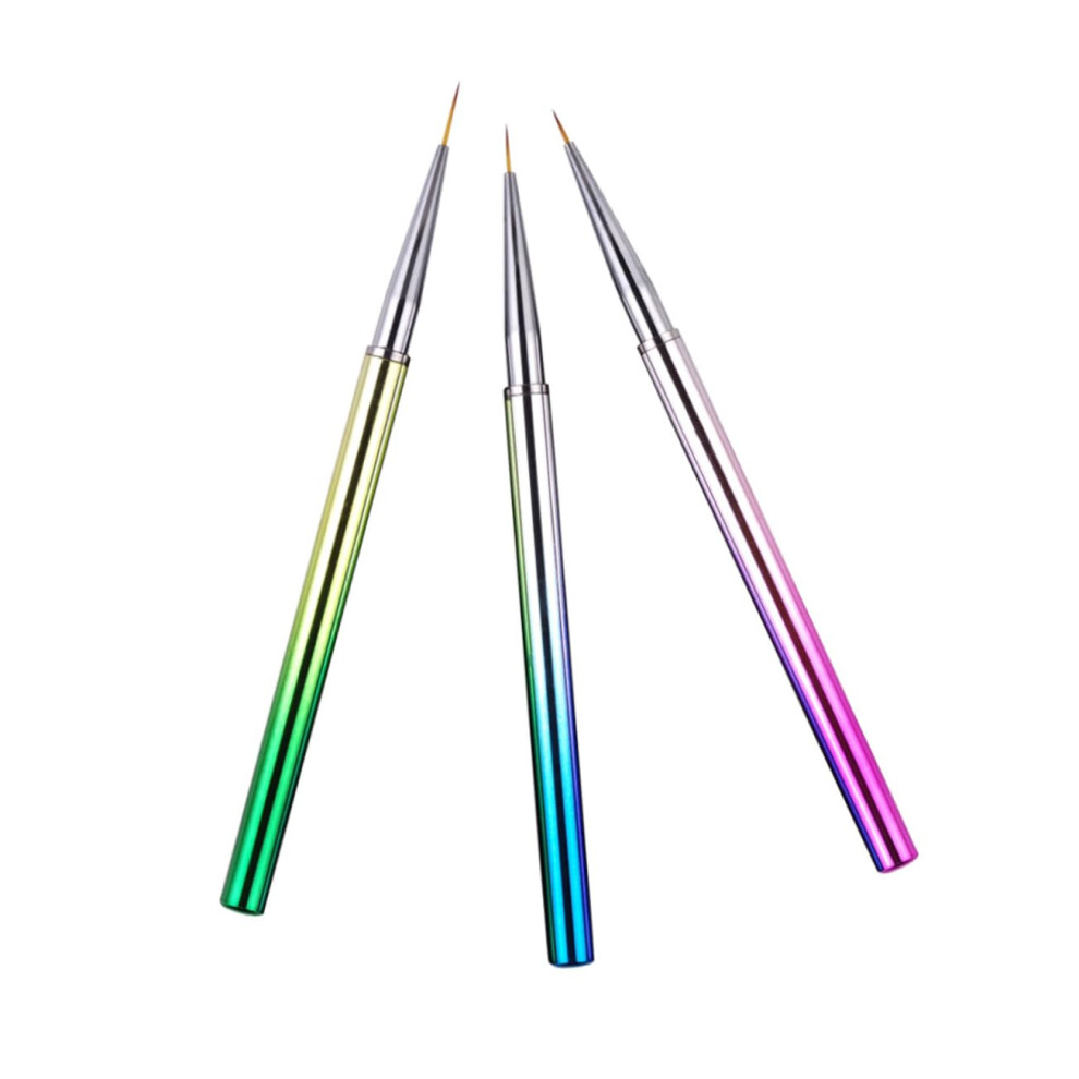 3pcs Nail Art Brush Set with Ultra Thin Precision Tip for Intricate DIY Nail Designs