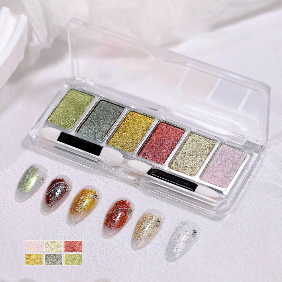Chrome Nail Powder with Multidimensional Glitter Shine for Mirror Nail Art and Holographic Effects