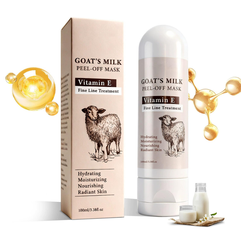 Goat Milk Peel Off Face Mask for Blackheads Deep Pore Cleansing Gentle Exfoliating Sensitive Skin