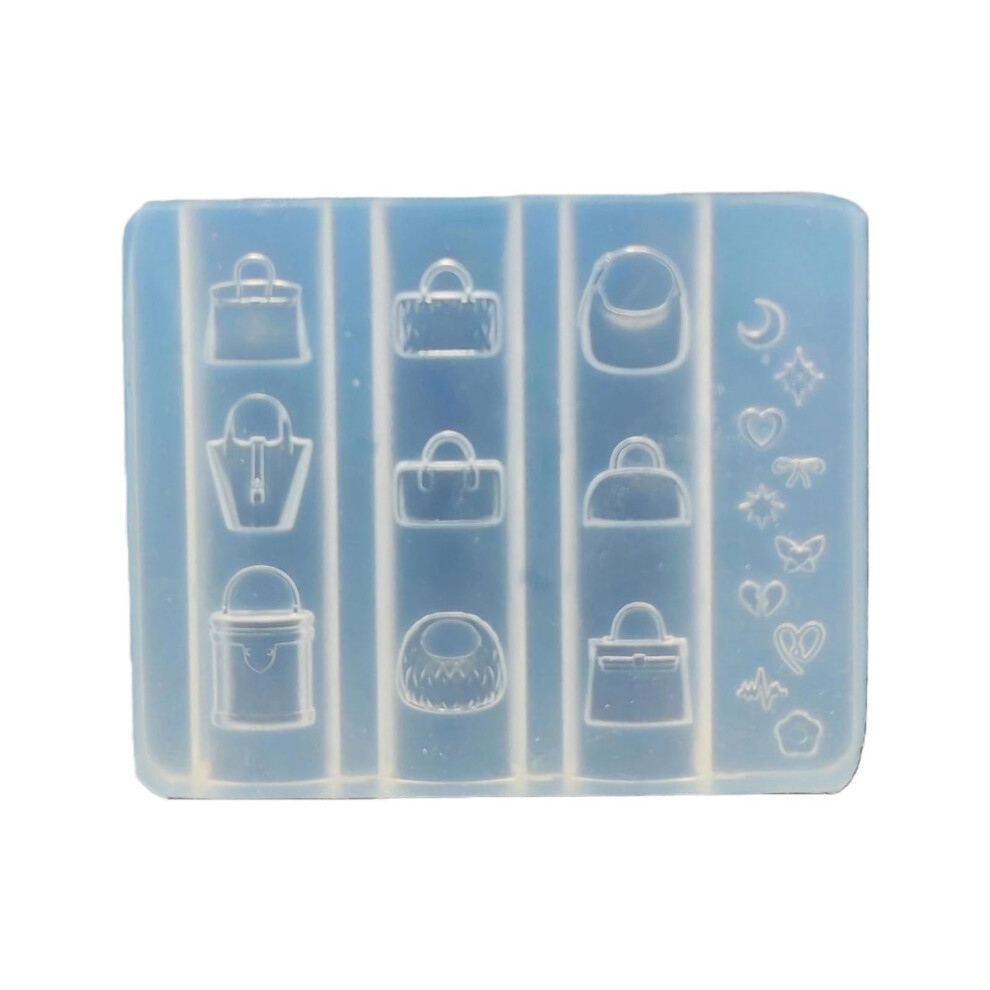 Handbag Shape Silicone Nail Art Mold for DIY Manicure Embossing and Consistent Designs
