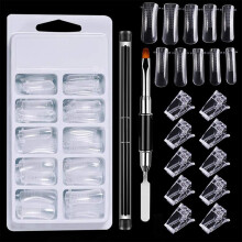 Coffin Nail Tips for Acrylic and Gel Extensions, Quick Shape, ABS Salon Grade Set with Box