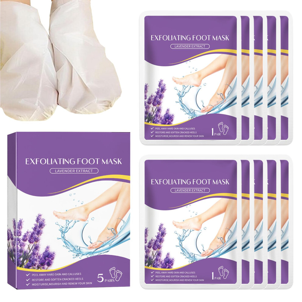 Lavender Foot Peel Mask 10 Pairs With Avocado Oil For Gentle Exfoliation And Hydration At Home