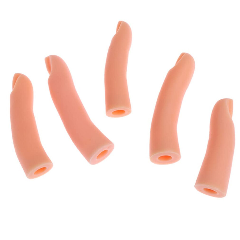 Nail Practice Fingers 5PCS Silicone for Manicure Training with Realistic Reusable Surface