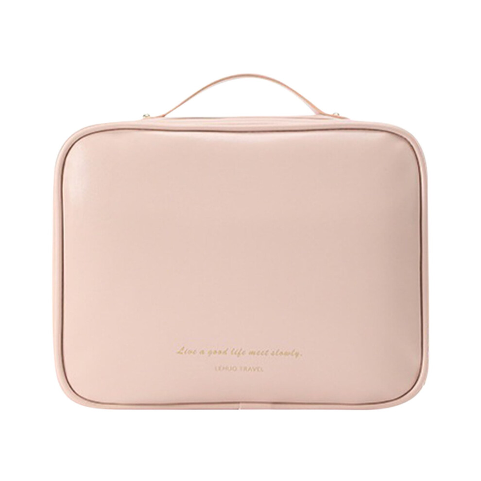 Quinlirra Multi-Compartment Toiletry Bag Leather Toiletry Bag Travel Essentials Makeup Bag Organizer Travel Toiletry Bag