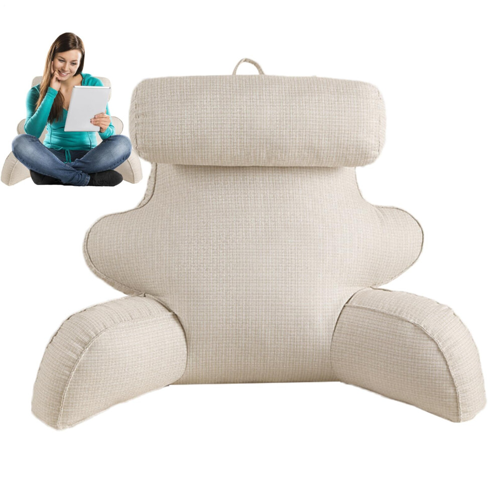 Bed Rest Pillow with Armrests and Headrest â Back Support Cushion for Reading, Working or Gaming in Bed