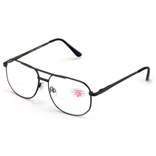 Γυαλιά ανάγνωσης BiFocal Metal Aviator - Μεγάλοι φακοί ανάγνωσης με ελατήριο και τετράγωνο 1