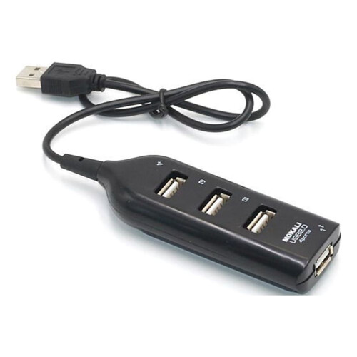 Διαχωριστής USB2.0 Eease4 θυρών για τηλέφωνο, υπολογιστή, φορητό υπολογιστή (μαύρο)