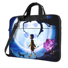 Coraline Laptoptaske, Messenger Skuldertaske Til Laptop Eller Tablet, Elegant, Holdbart & Vandafvisende Stof, 13, 14, 15,6 Tommer, Sort