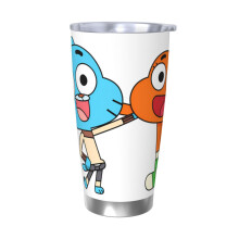 Il fantastico mondo di Gumball, bicchiere termico da 20 once, tazza da viaggio per caffè in acciaio inossidabile con isolamento sottovuoto, tazza