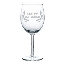 Taça de Vinho Gettin Blitzened Funny Christmas (300ml)