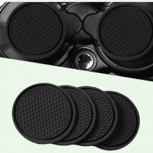 Autobekerhouderonderzetters (4 stuks), siliconen bekeronderzetters voor in de auto, zwart - 4 stuks