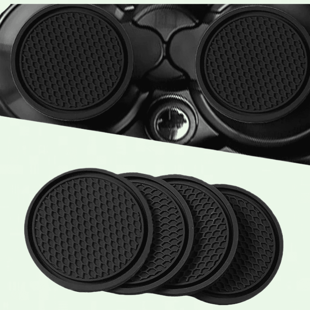 Car Cup Holder Coaster 4 Pack, Silicone Cup Coasters For Car, -4Pc Black 9173940854598