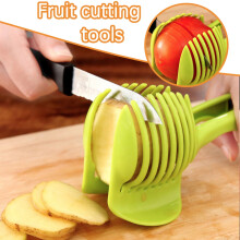 Fatiador de tomate, fatiador de cebola, fatiador de frutas, conjunto de utensílios de cozinha para cortar frutas à mão.