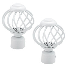 2 pezzi di accessori per tende decorative retrò per la casa, asta romana, tappo terminale in ferro bianco