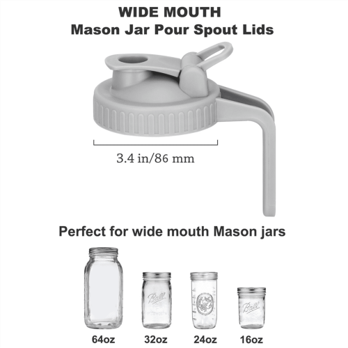 Βάζο Mason για καπάκι με στόμιο για βάζα Mason με ευρύ στόμιο, αεροστεγές καπάκι 1