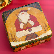 Vnanda Scatole di latta per biscotti di Natale, barattoli per biscotti, contenitori per alimenti - Scatole decorative per biscotti, in metallo extra
