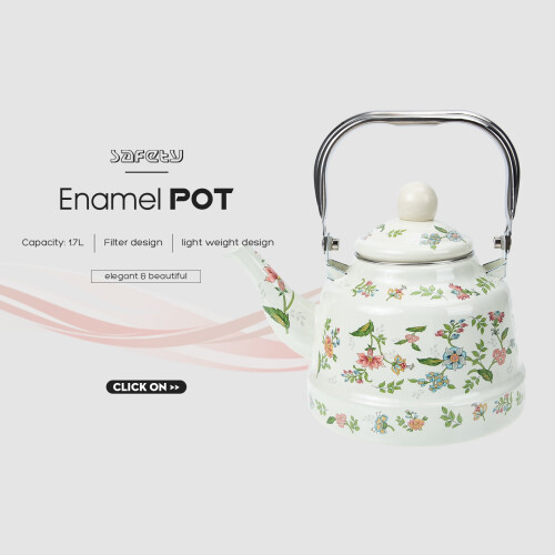 Guangmc Enamel Teapot Πρακτικός βραστήρας τσαγιού Τυπωμένος βραστήρας τσαγιού Οικιακός 2