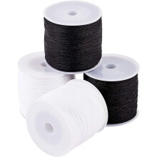 Hilo de nailon de 0,8 mm, 400 yardas, negro, blanco, para pulseras, hilo para abalorios, hilo trenzado de nailon, cuerda de nailon.