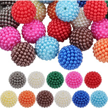 44 Stück 20 mm bunte, dicke Kaugummiperlen, 1,8 mm Loch Kunststoff-Abstandshalterperlen für die Schmuckherstellung, kompatibel mit Perlensets