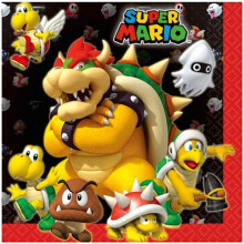 Naipcíní Domhanda na mBeacán Super Mario 20 píosa 33x33cm - Foirfe do pháirtithe agus do cheiliúradh!
