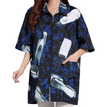 Styliste de vêtements de travail, blouse imperméable, veste imperméable, robe châle, coiffure, personnel spécialisé