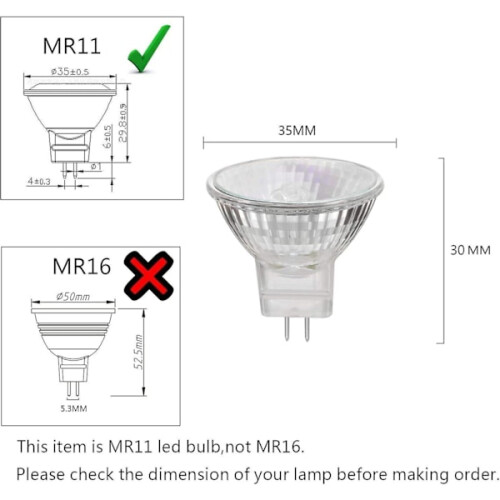 Λαμπτήρες αλογόνου MR11, 20W12V MR11GU4, θερμό λευκό, συσκευασία των 6 1