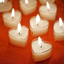 Federra12 Velas em formato de coração, velas tealight com tema de amor para fazer chá.