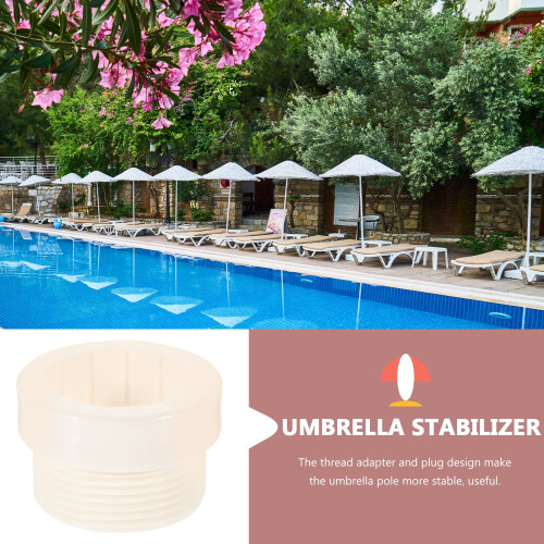 2 Pcs Swimming Pool Umbrella Stabilizer Adapter Threaded Stand Pole Wind Beach Umbrellas Patio 1