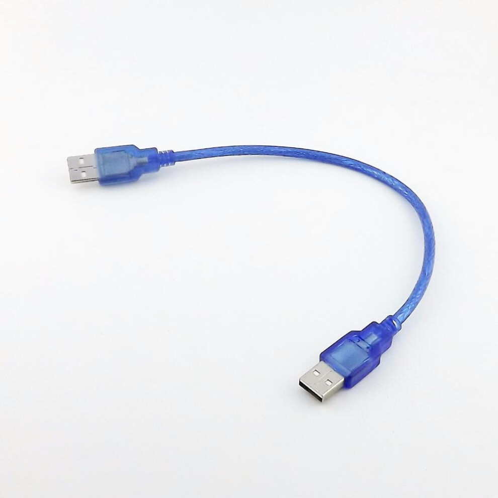For 1PcsUsb 2.0 A Male To A Male Data Extension Connector Adapter Cable 1Ft 30Cm Blue 9448196894972